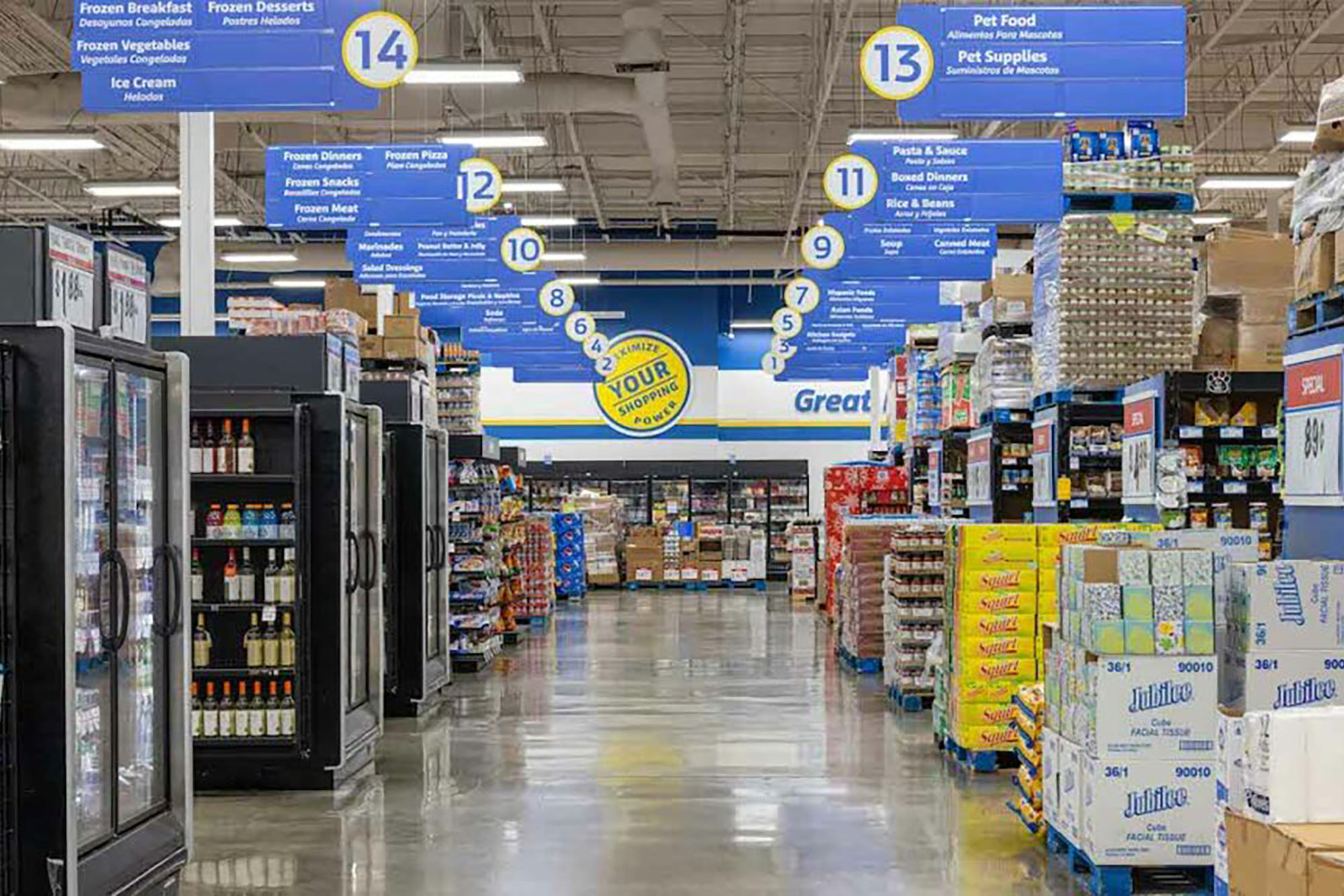 close up of grocery aisle